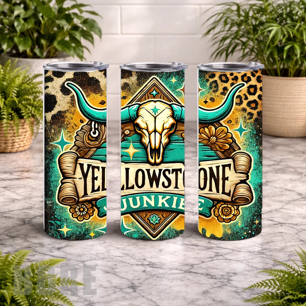 Yellowstone Junkie 20 OZ Wrap Mockup