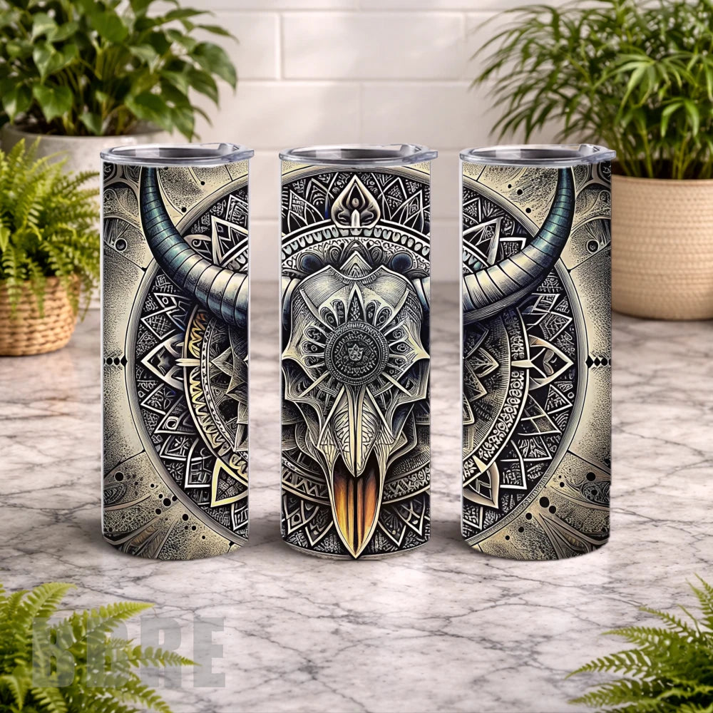 Bull Skull 3 20 OZ Wrap Mockup