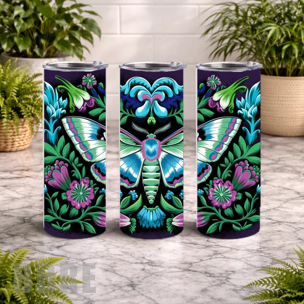 Floral Butterfly 4 20 OZ Wrap Mockup