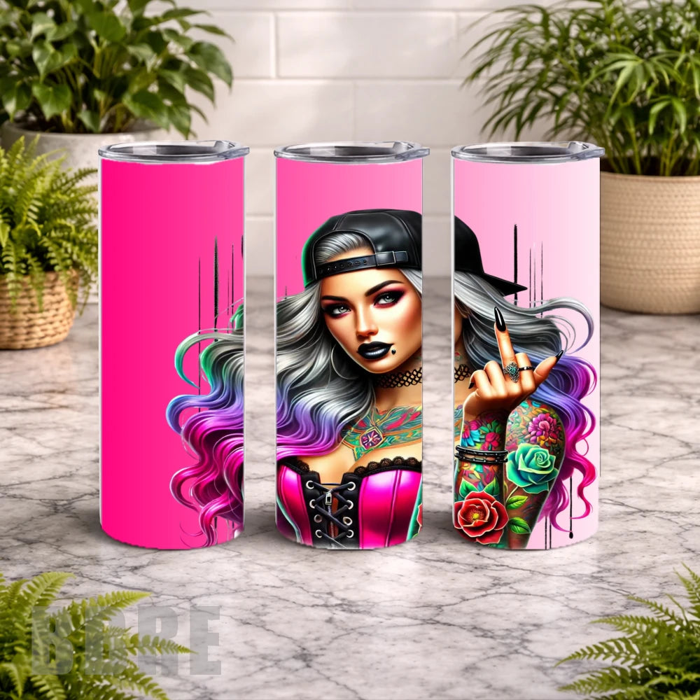 Rebellious Beauty 2 20 OZ Wrap Mockup