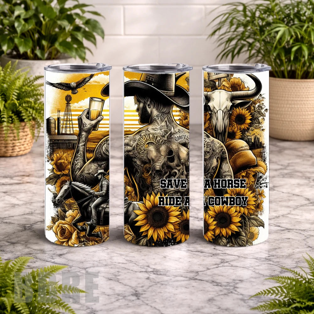 Cowboy Spirit 20 OZ Wrap Mockup