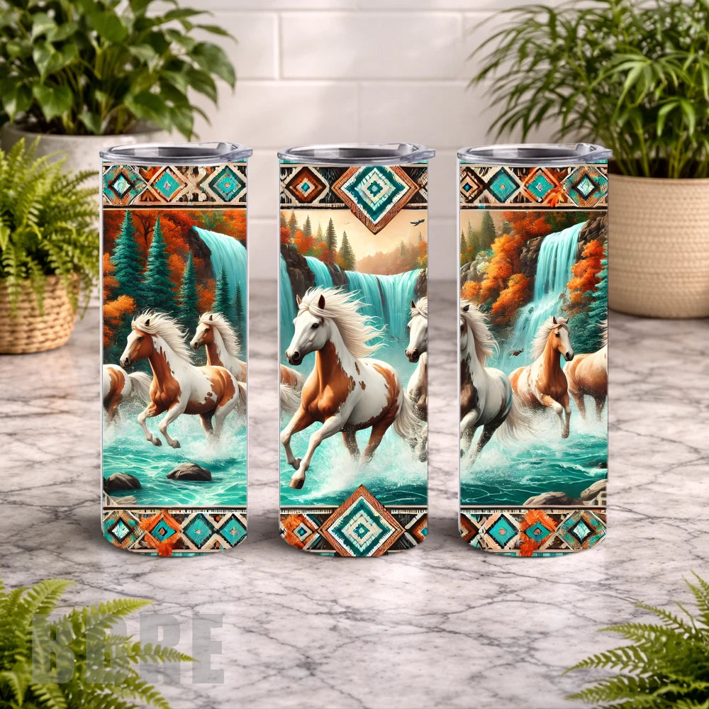 Wild Horses 20 OZ Wrap Mockup