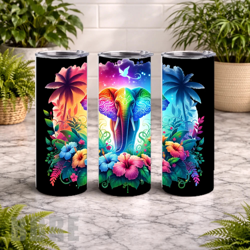 Colorful Elephant 7 20 OZ Wrap Mockup