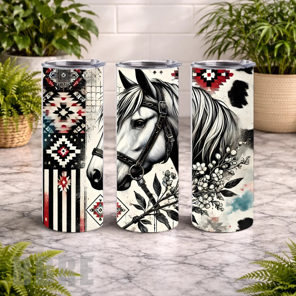 Horse Floral 5 20 OZ Wrap Mockup