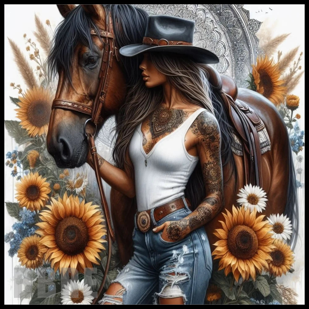 Sunflower Cowgirl 20 OZ Sublimation Wrap