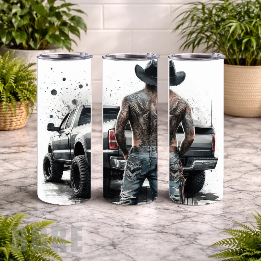 Cowboy Truck 20 OZ Wrap Mockup