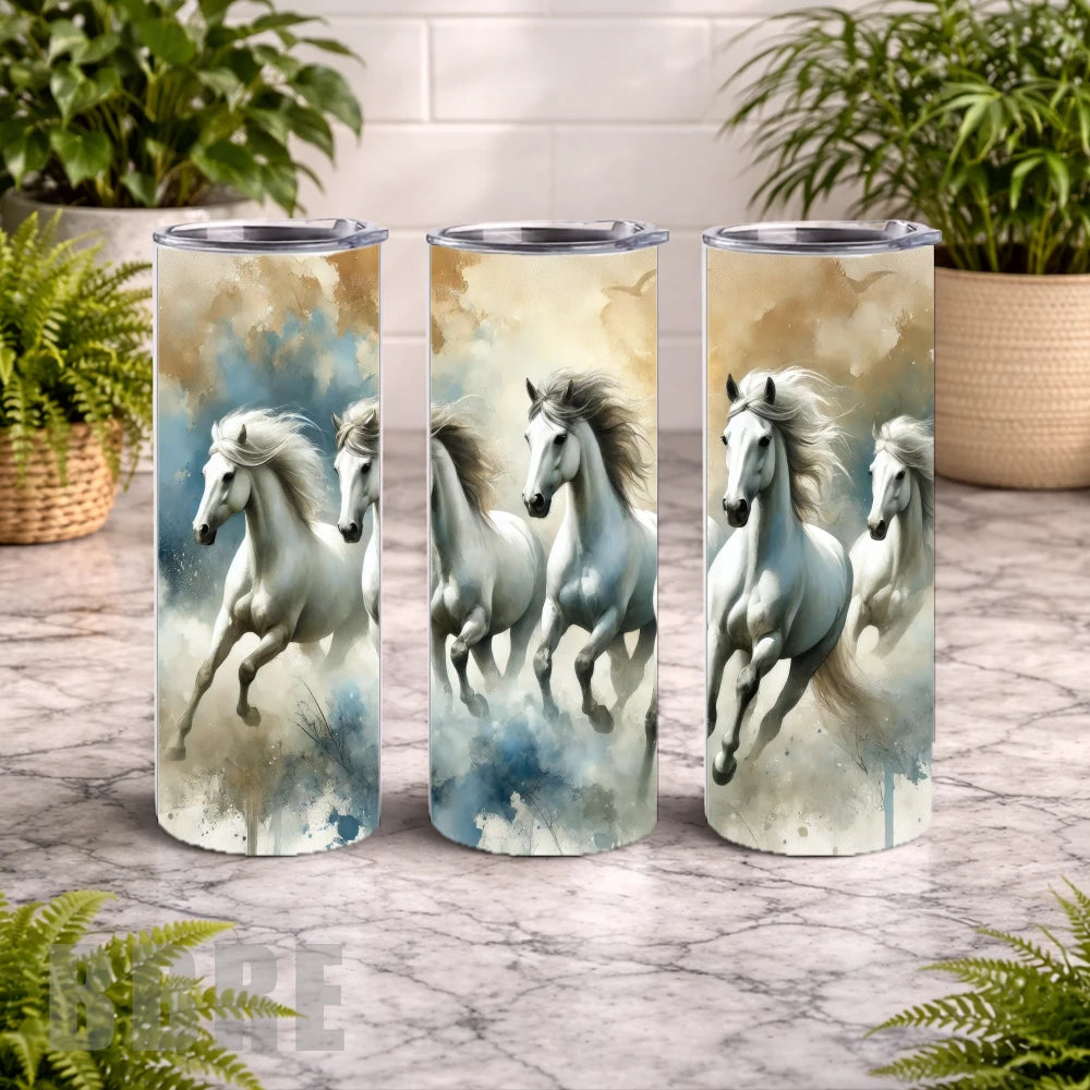 Galloping Horses 3 20 OZ Wrap Mockup
