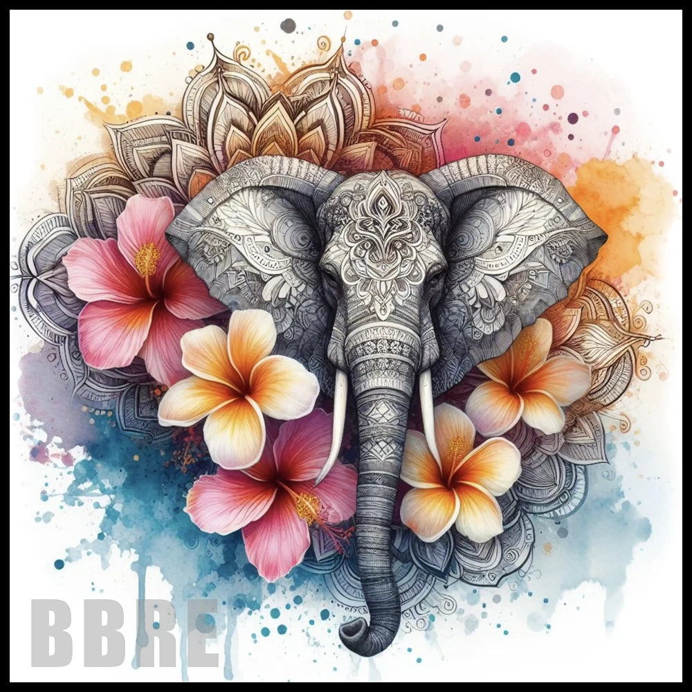 Elephant Floral 5 20 OZ Sublimation Wrap