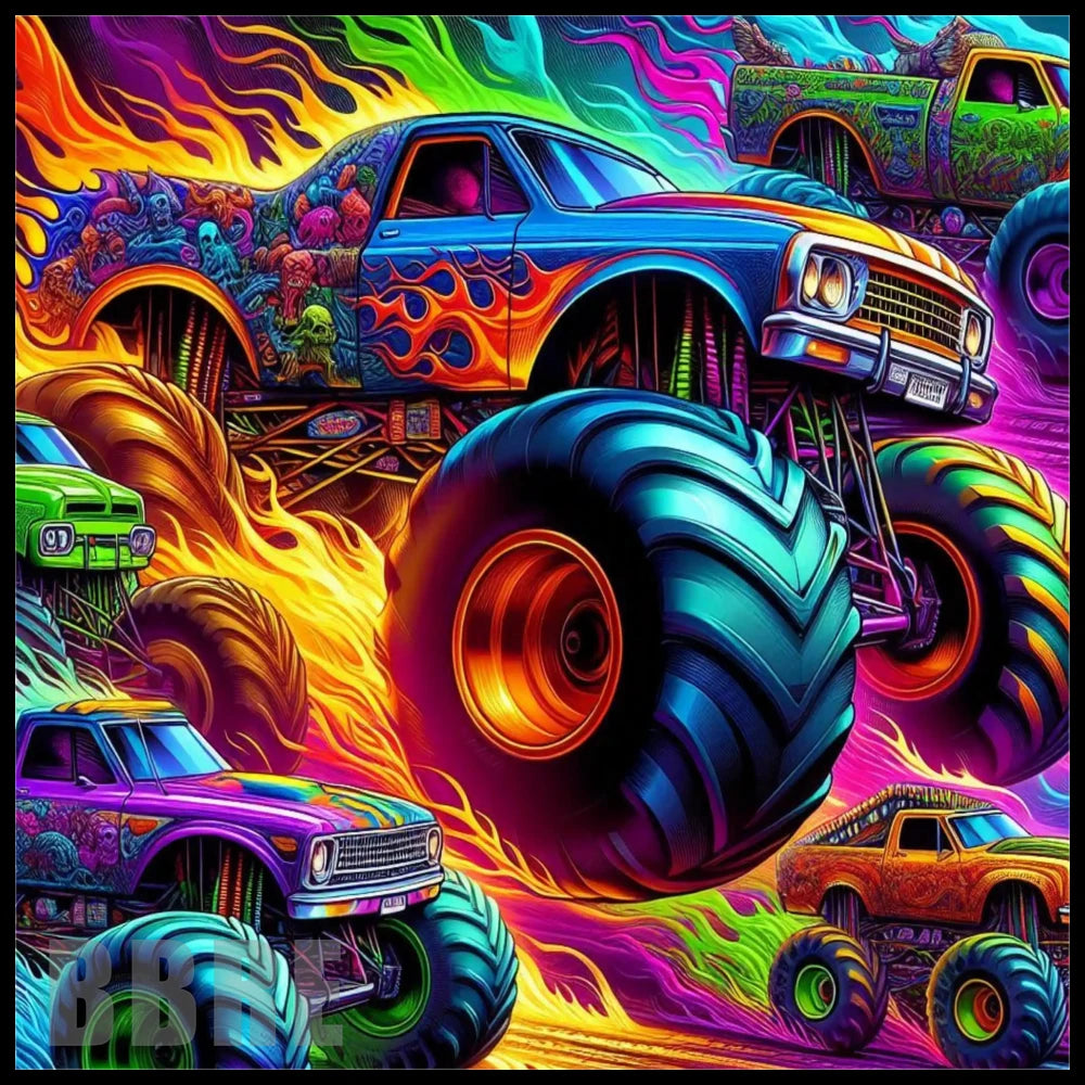 Monster Truck 4 20 OZ Sublimation Wrap