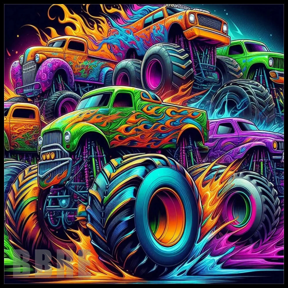 Monster Truck 5 20 OZ Sublimation Wrap