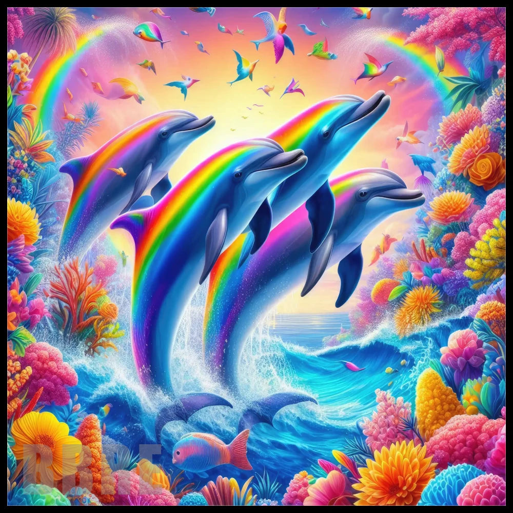 Rainbow Dolphins 20 OZ Sublimation Wrap