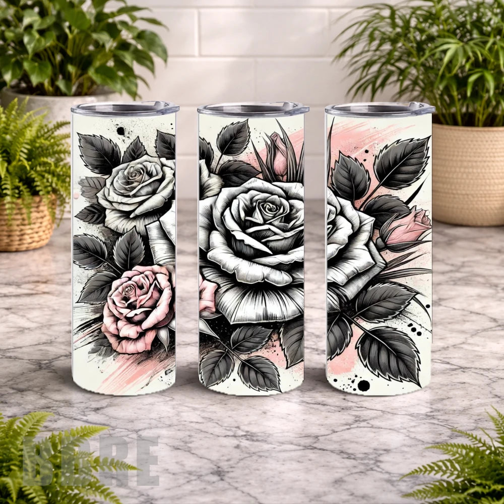 Floral Elegance 4 20 OZ Wrap Mockup