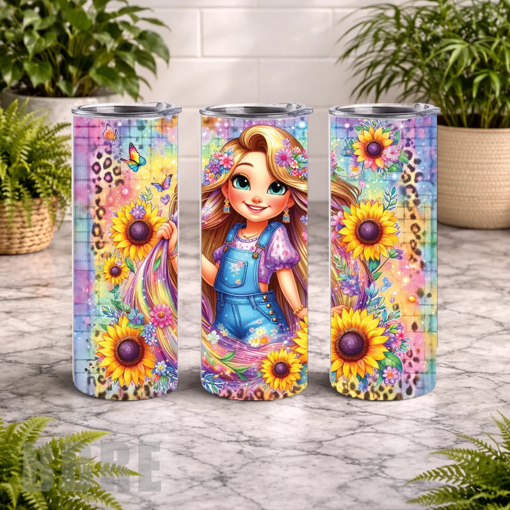 Sunflower Girl 20 OZ Wrap Mockup