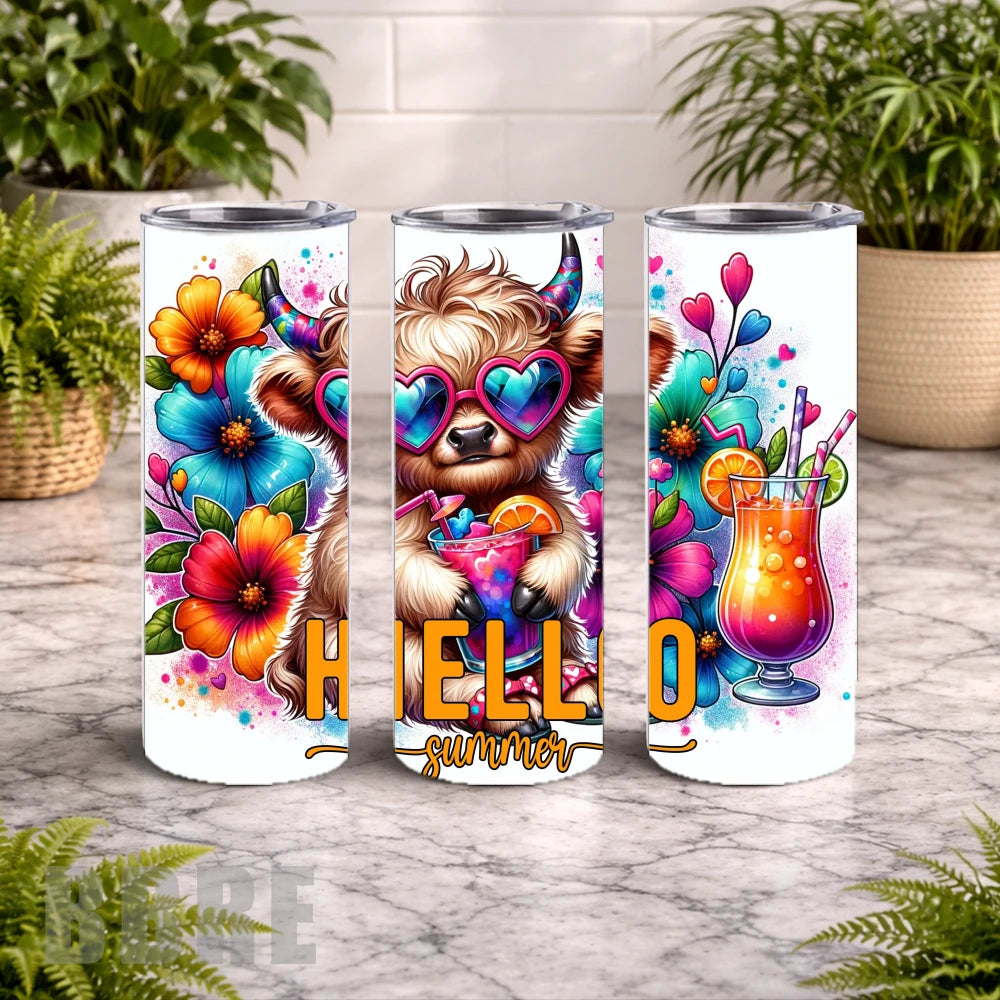 Summer Cow 20 OZ Wrap Mockup