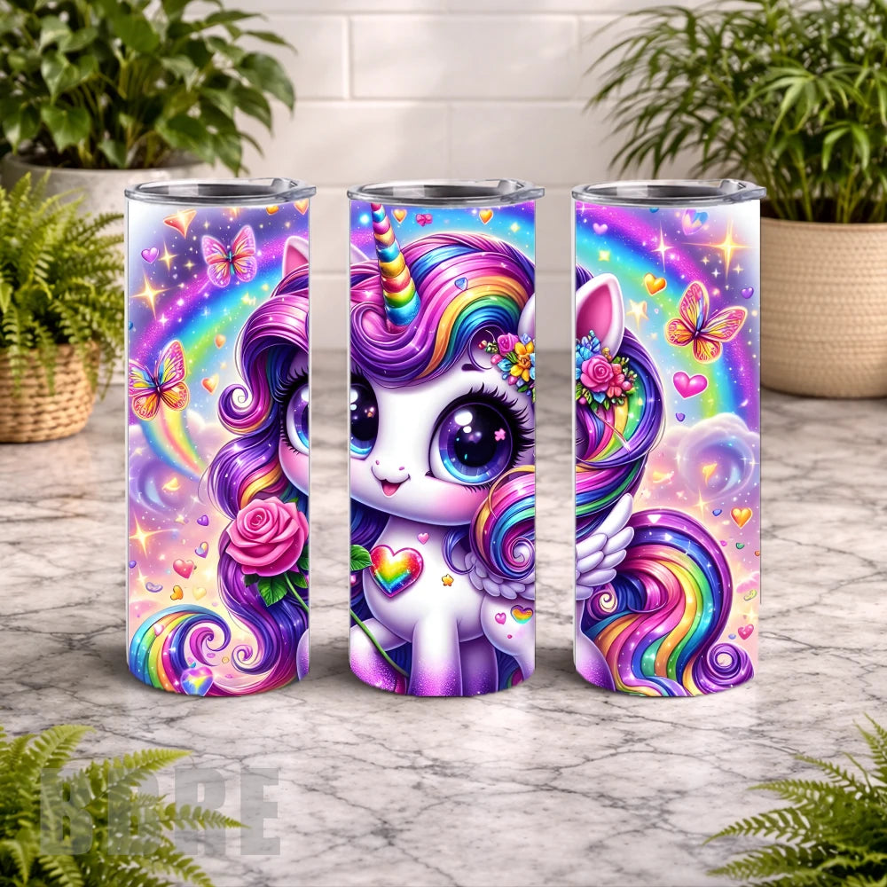Rainbow Unicorn 8 20 OZ Wrap Mockup