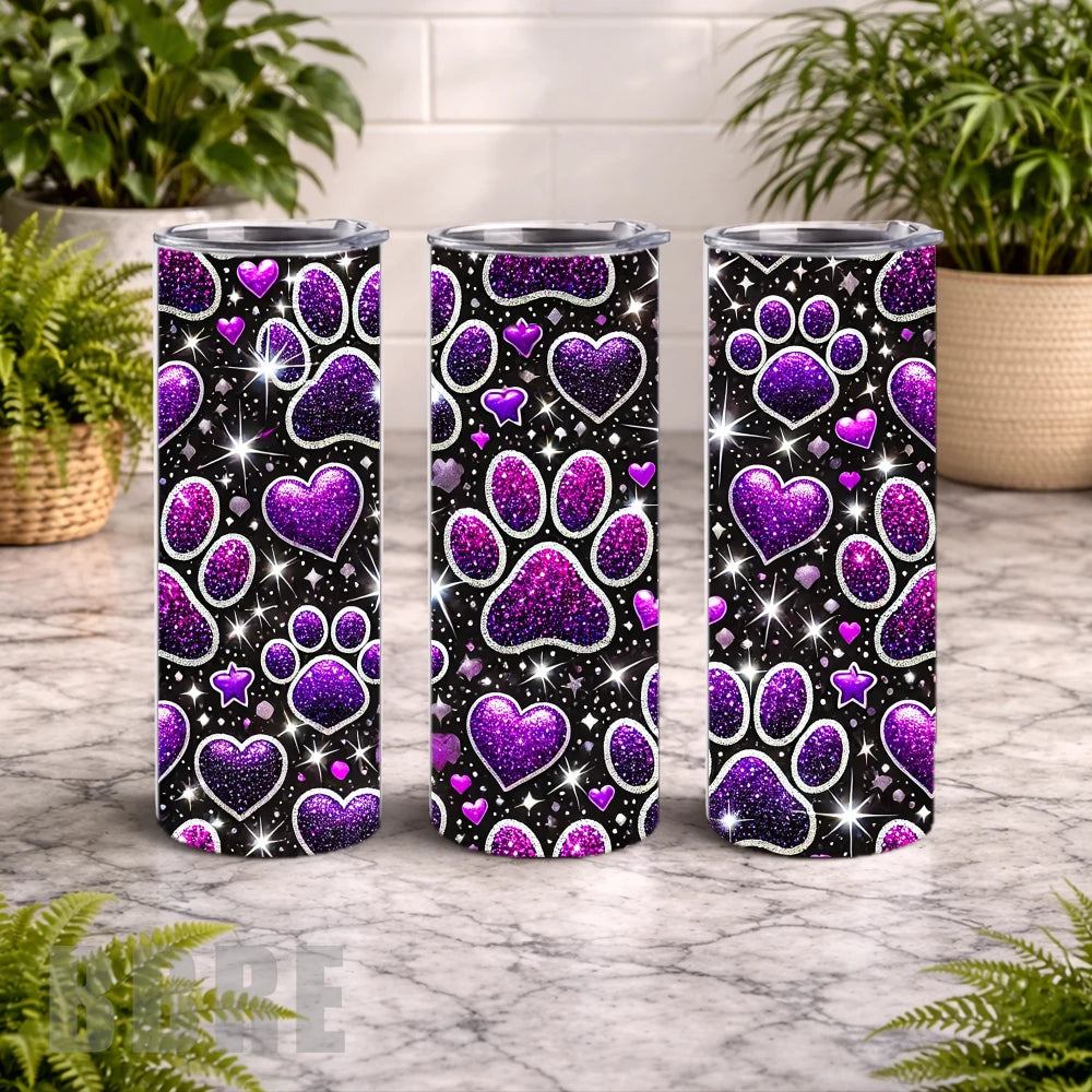 Glitter Paw 20 OZ Wrap Mockup