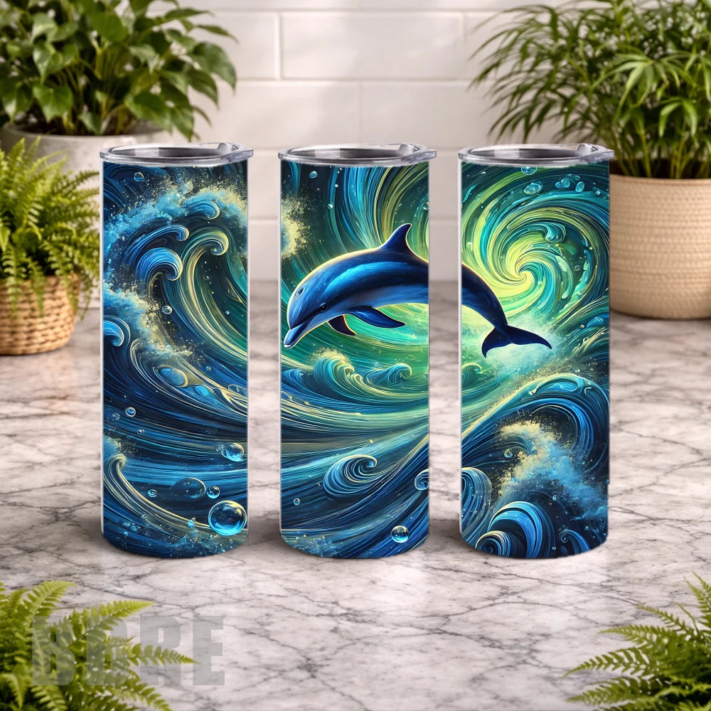 Dolphin Waves 5 20 OZ Wrap Mockup