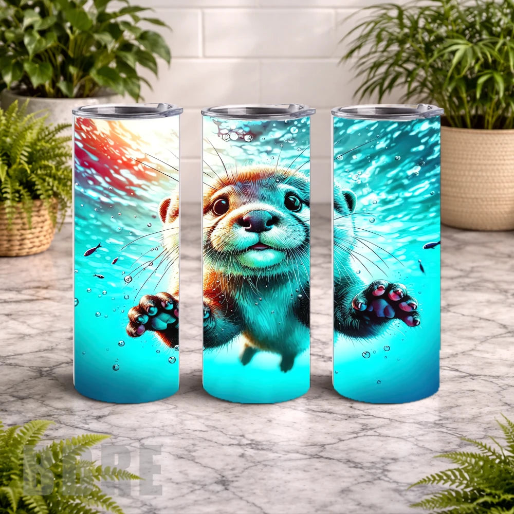 Playful Otter 2 20 OZ Wrap Mockup