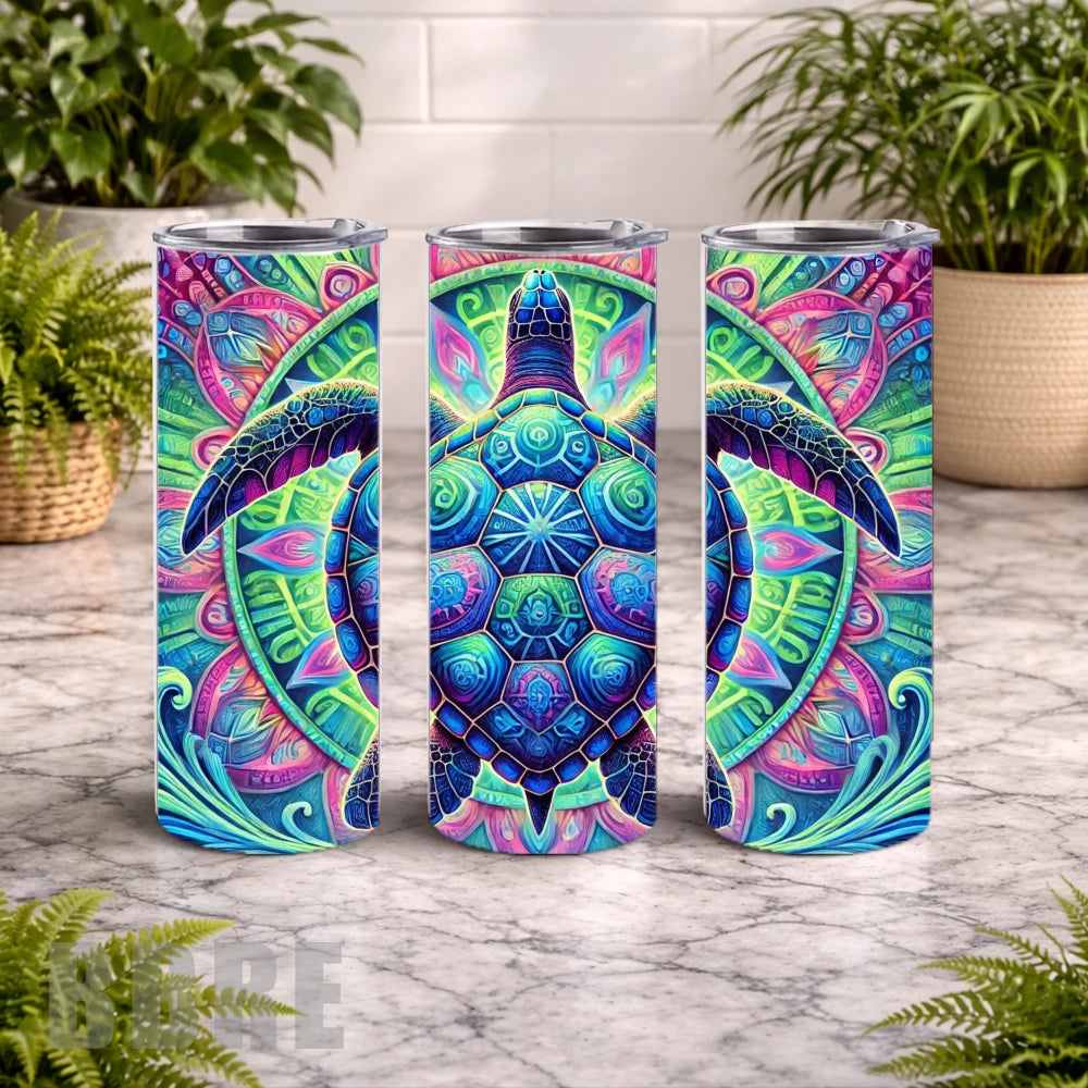 Colorful Turtle 13 20 OZ Wrap Mockup