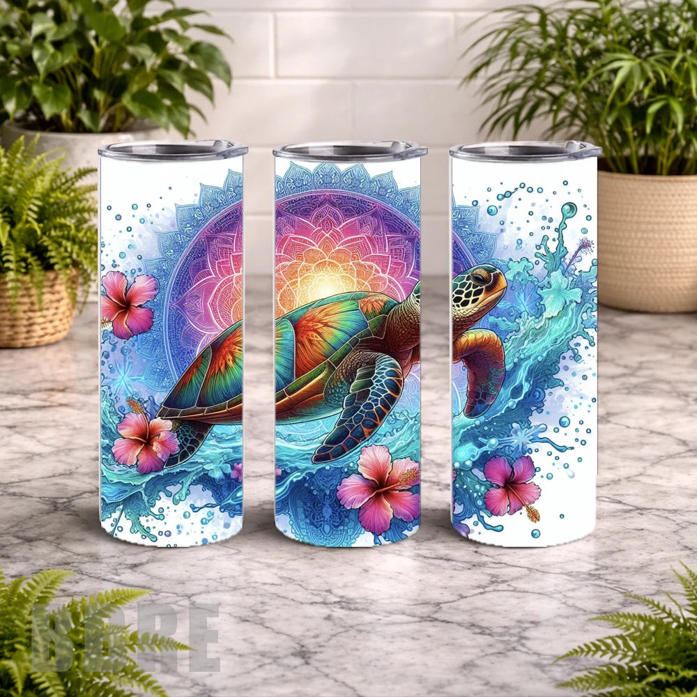 Tropical Turtle 17 20 OZ Wrap Mockup