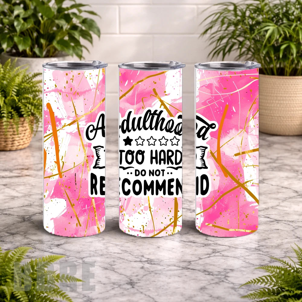 Adulthood Tumbler 2 20 OZ Wrap Mockup