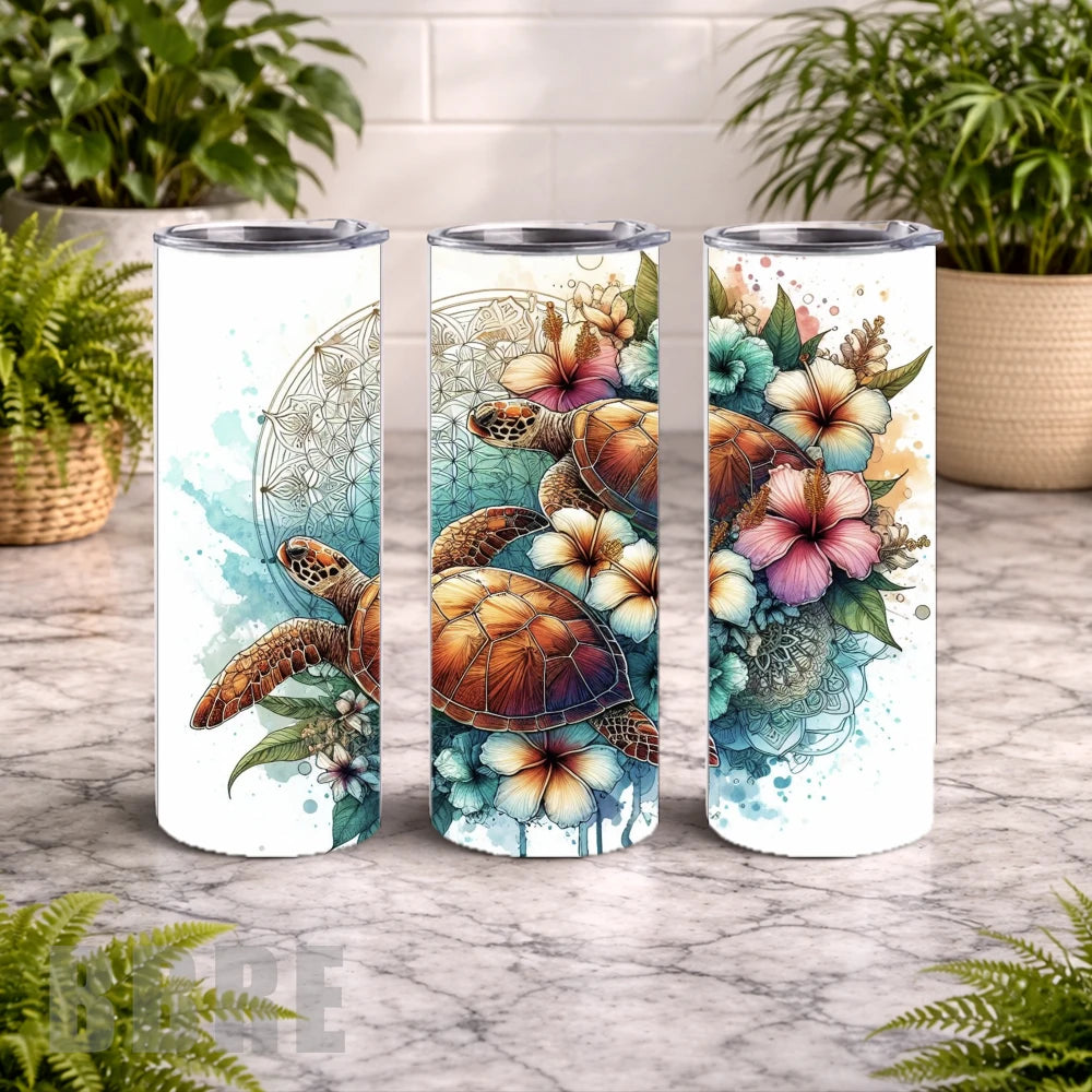 Turtle Paradise 3 20 OZ Wrap Mockup