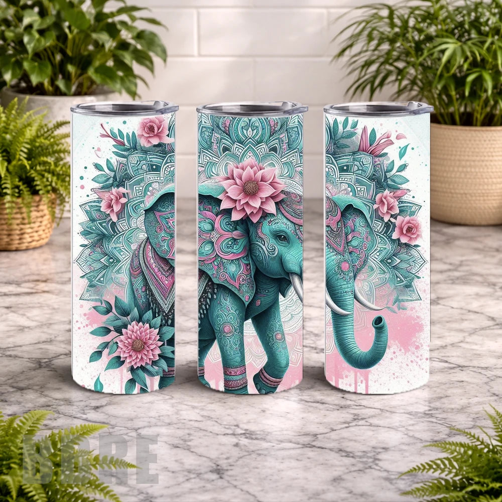 Elephant Mandala 8 20 OZ Wrap Mockup
