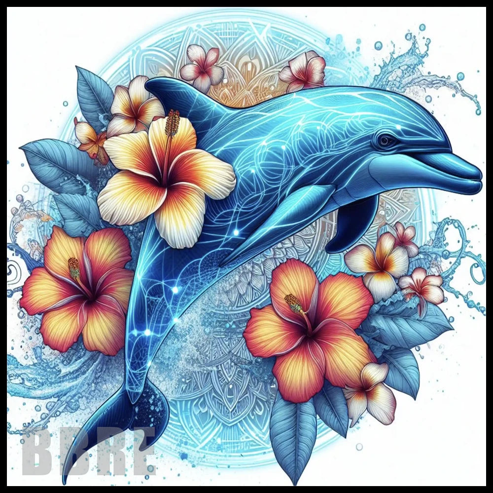 Dolphin Floral 4 20 OZ Sublimation Wrap