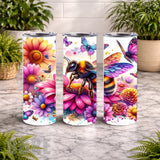 Floral Bee 20 OZ Wrap Mockup