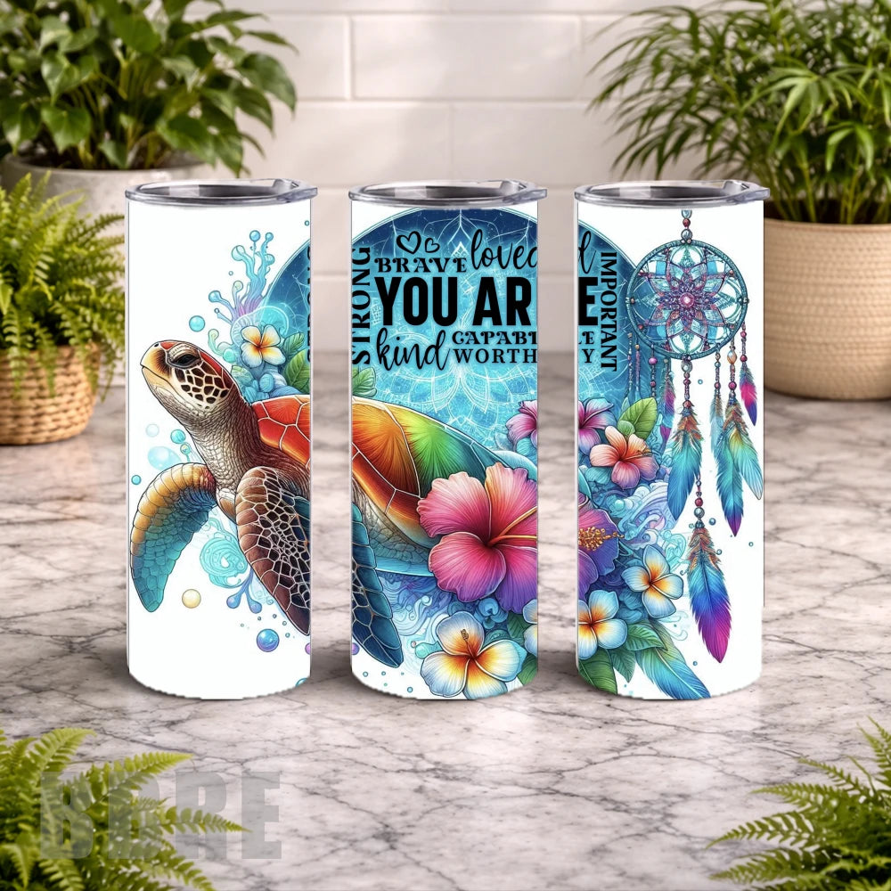 Turtle Dreamcatcher 2 20 OZ Wrap Mockup