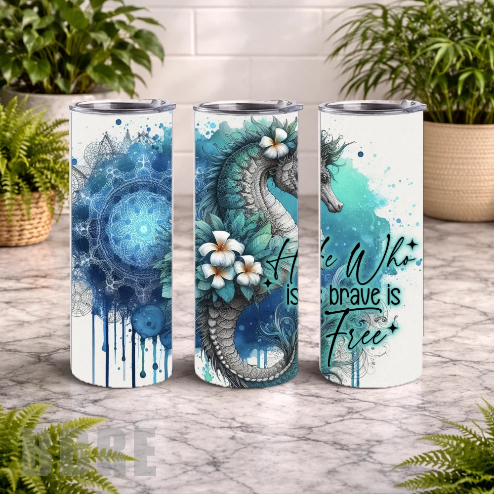 Brave Seahorse 20 OZ Wrap Mockup