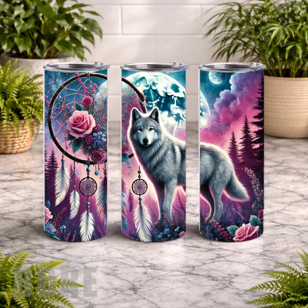 Wolf Dreamcatcher 13 20 OZ Wrap Mockup