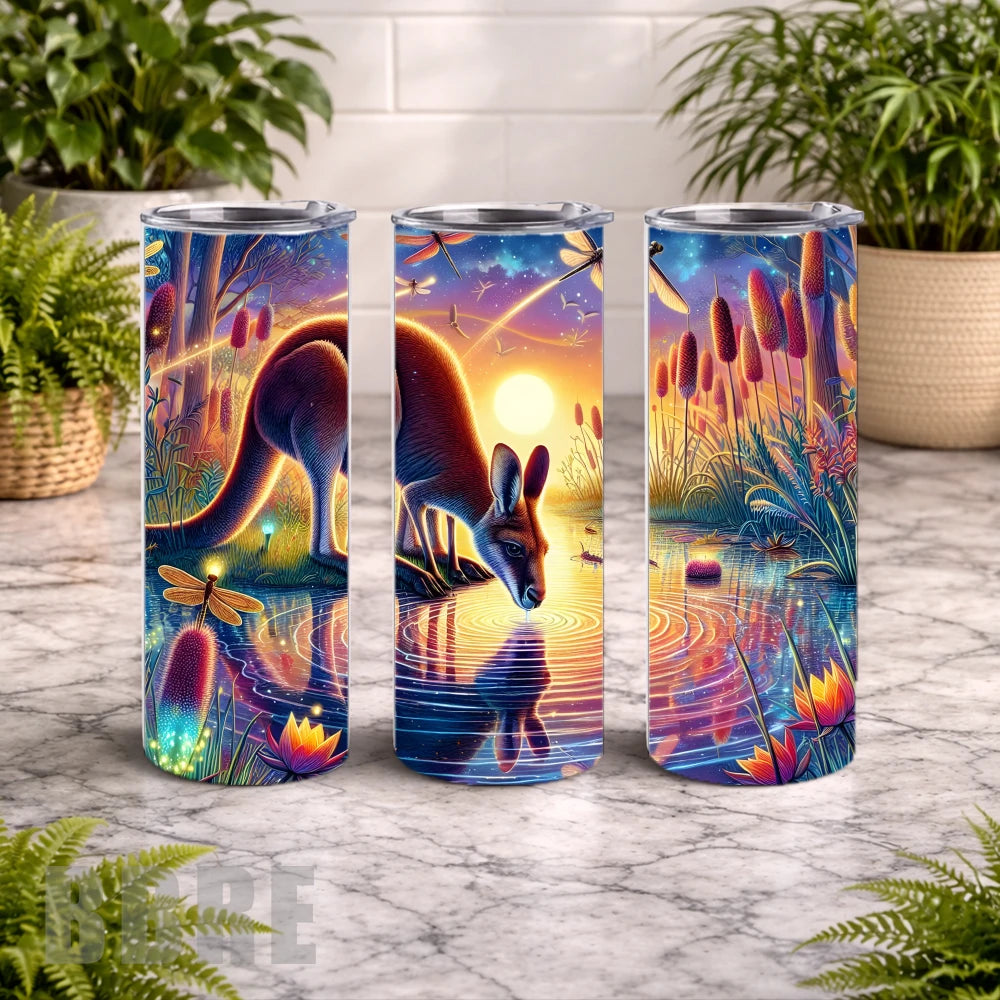 Kangaroo Reflection 20 OZ Wrap Mockup