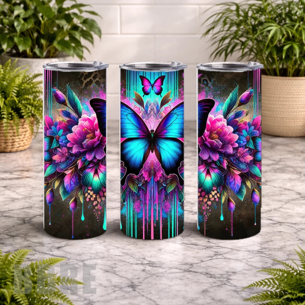 Vibrant Butterfly 2 20 OZ Wrap Mockup