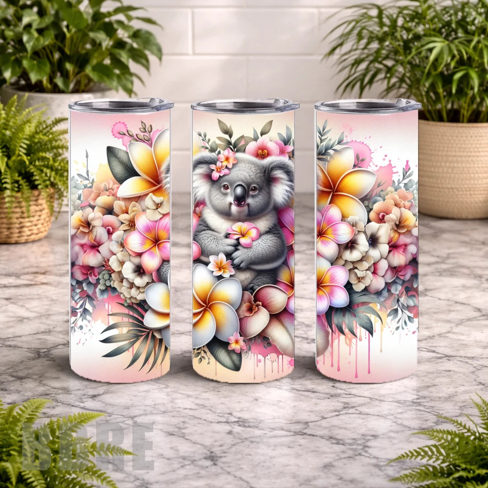 Floral Koala 20 OZ Wrap Mockup