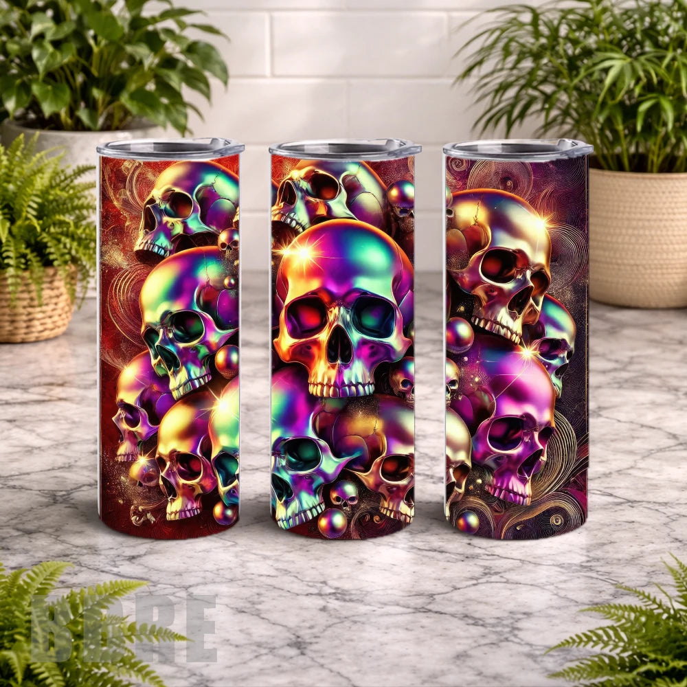 Rainbow Skull 20 OZ Wrap Mockup