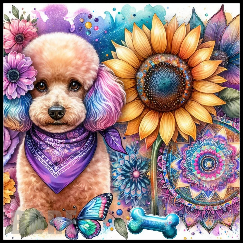 Floral Puppy 3 20 OZ Sublimation Wrap