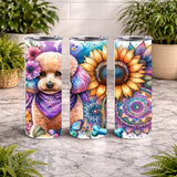 Floral Puppy 3 20 OZ Wrap Mockup