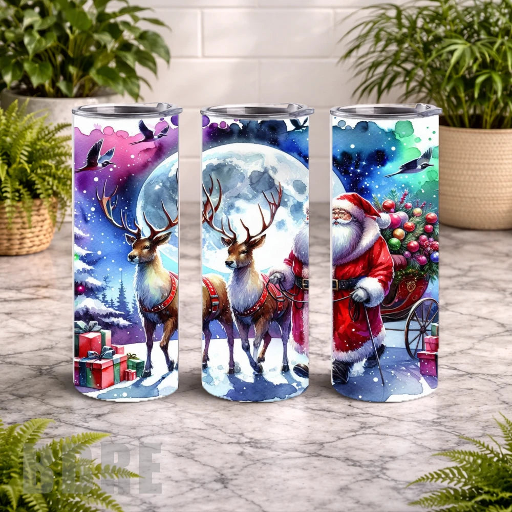Santa Reindeer 20 OZ Wrap Mockup