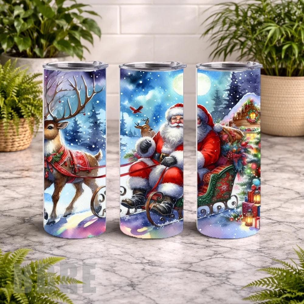 Santa Sleigh 2 20 OZ Wrap Mockup