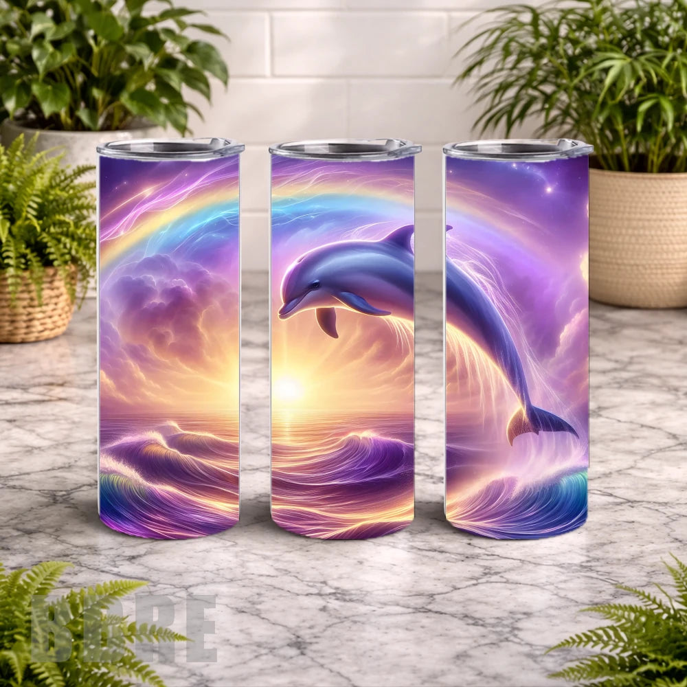 Dolphin Sunset 7 20 OZ Wrap Mockup