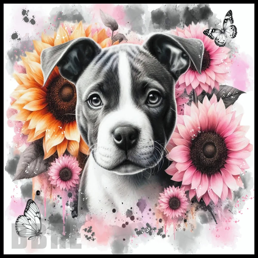 Floral Puppy 4 20 OZ Sublimation Wrap