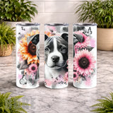 Floral Puppy 4 20 OZ Wrap Mockup