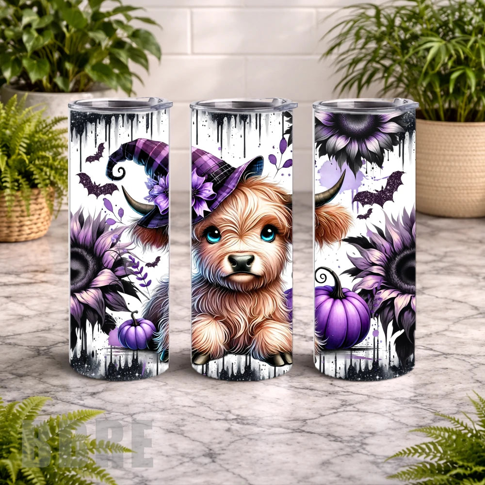 Halloween Highland Cow 20 OZ Wrap Mockup