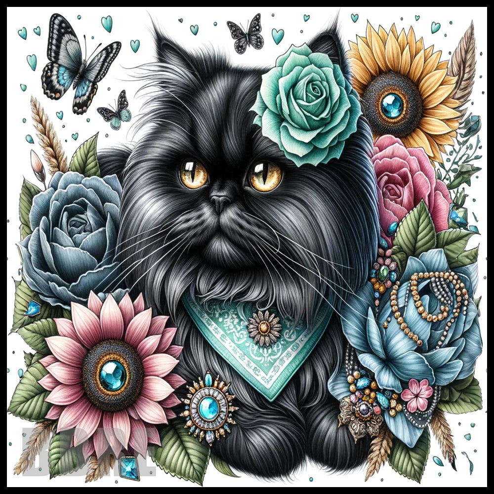Floral Cat 5 20 OZ Sublimation Wrap