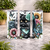 Floral Cat 5 20 OZ Wrap Mockup