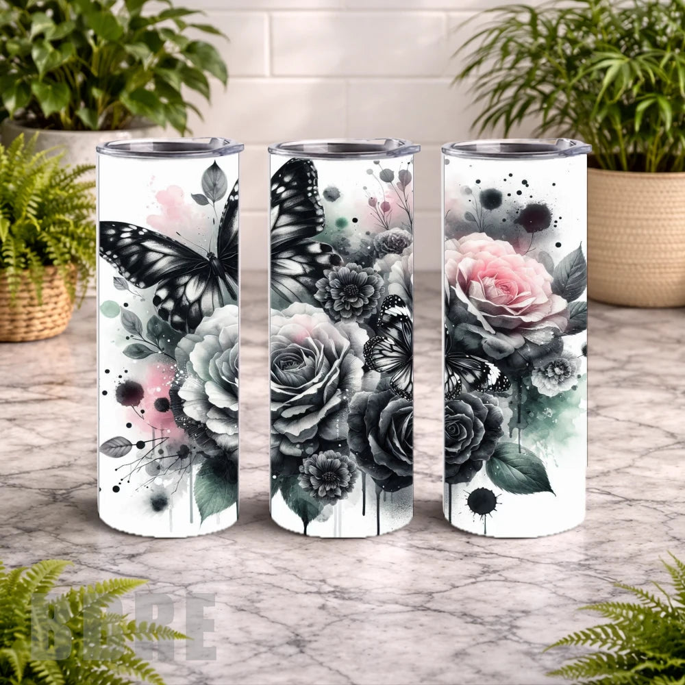 Butterfly Floral 20 OZ Wrap Mockup