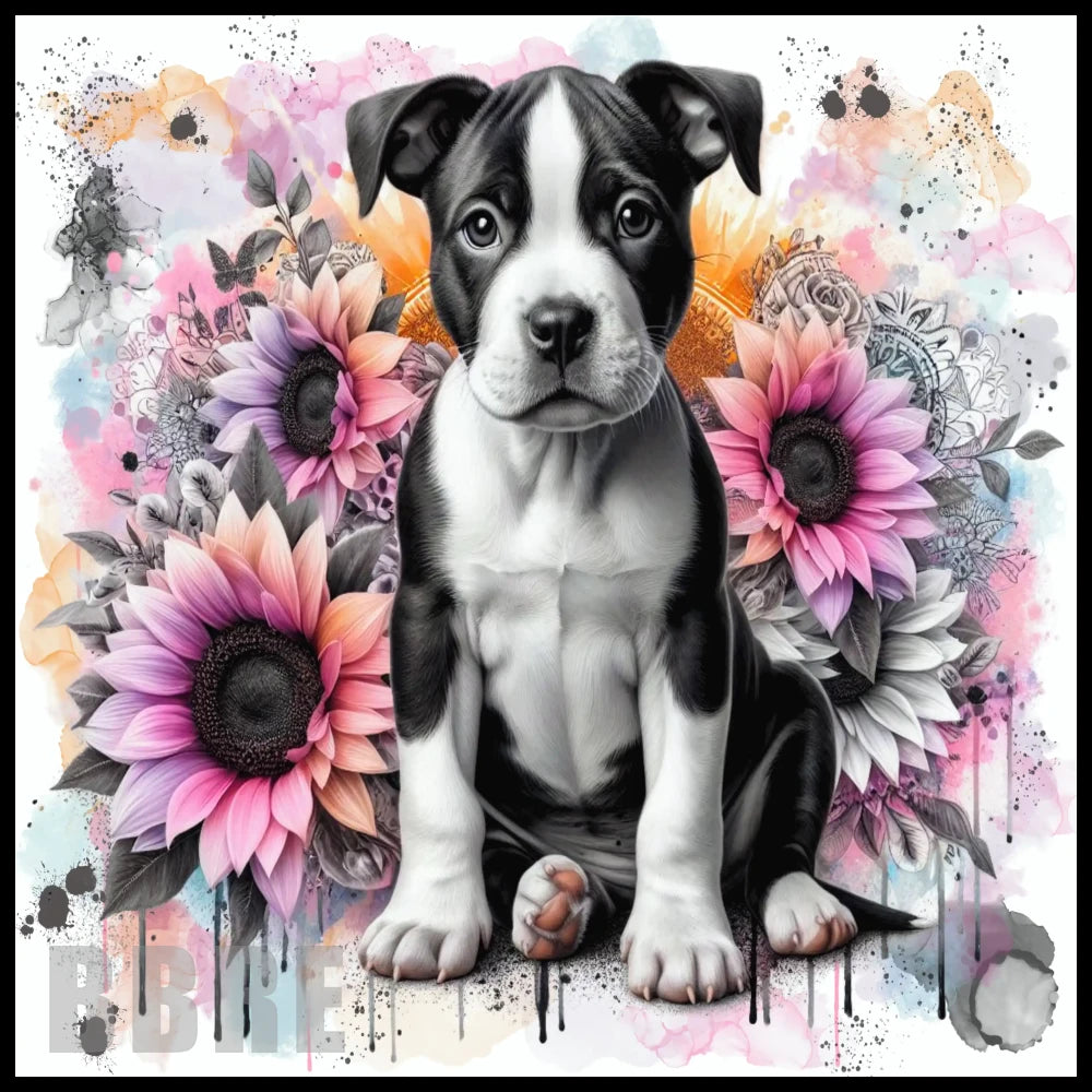 Puppy Floral 2 20 OZ Sublimation Wrap