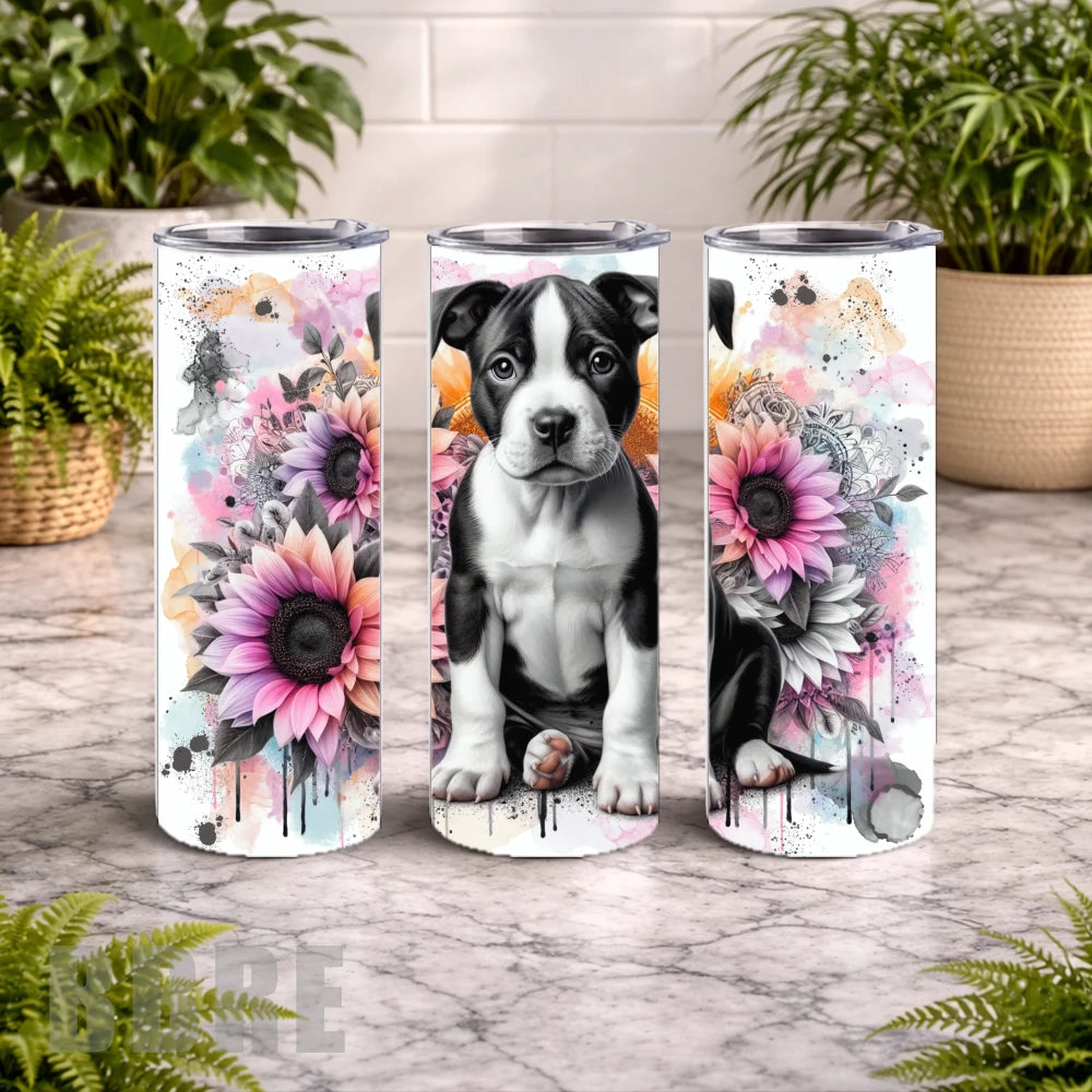 Puppy Floral 2 20 OZ Wrap Mockup