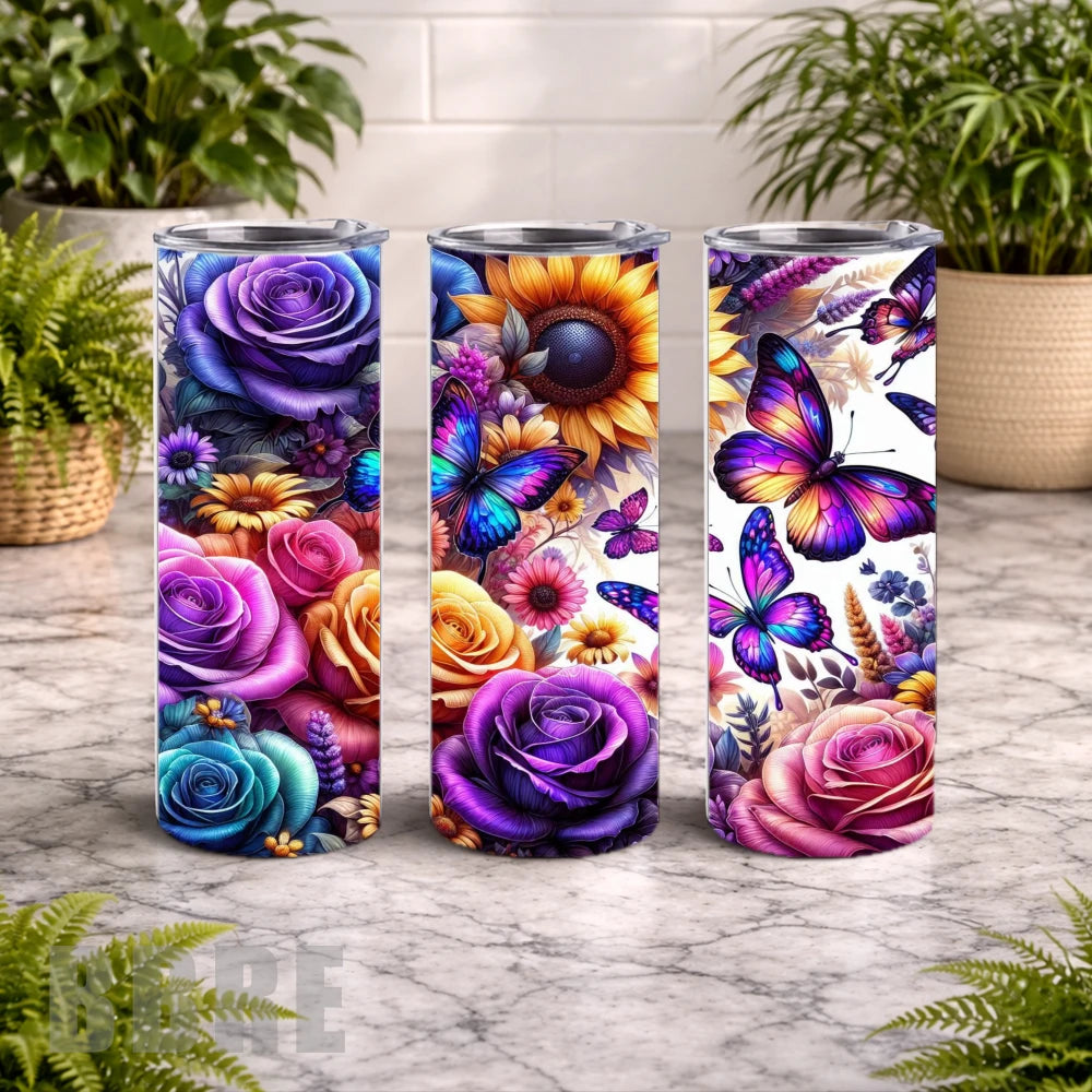 Floral Butterfly 11 20 OZ Wrap Mockup